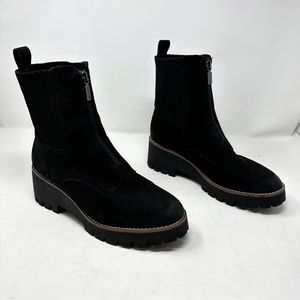 Blondo Black Nubuck Waterproof Lug Sole Zip Boots 9.5